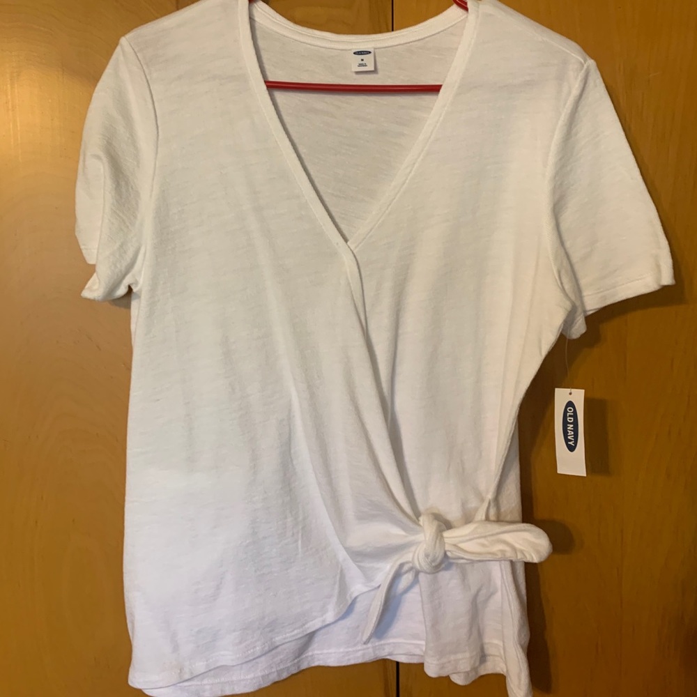 White Old Navy Wrap Top
